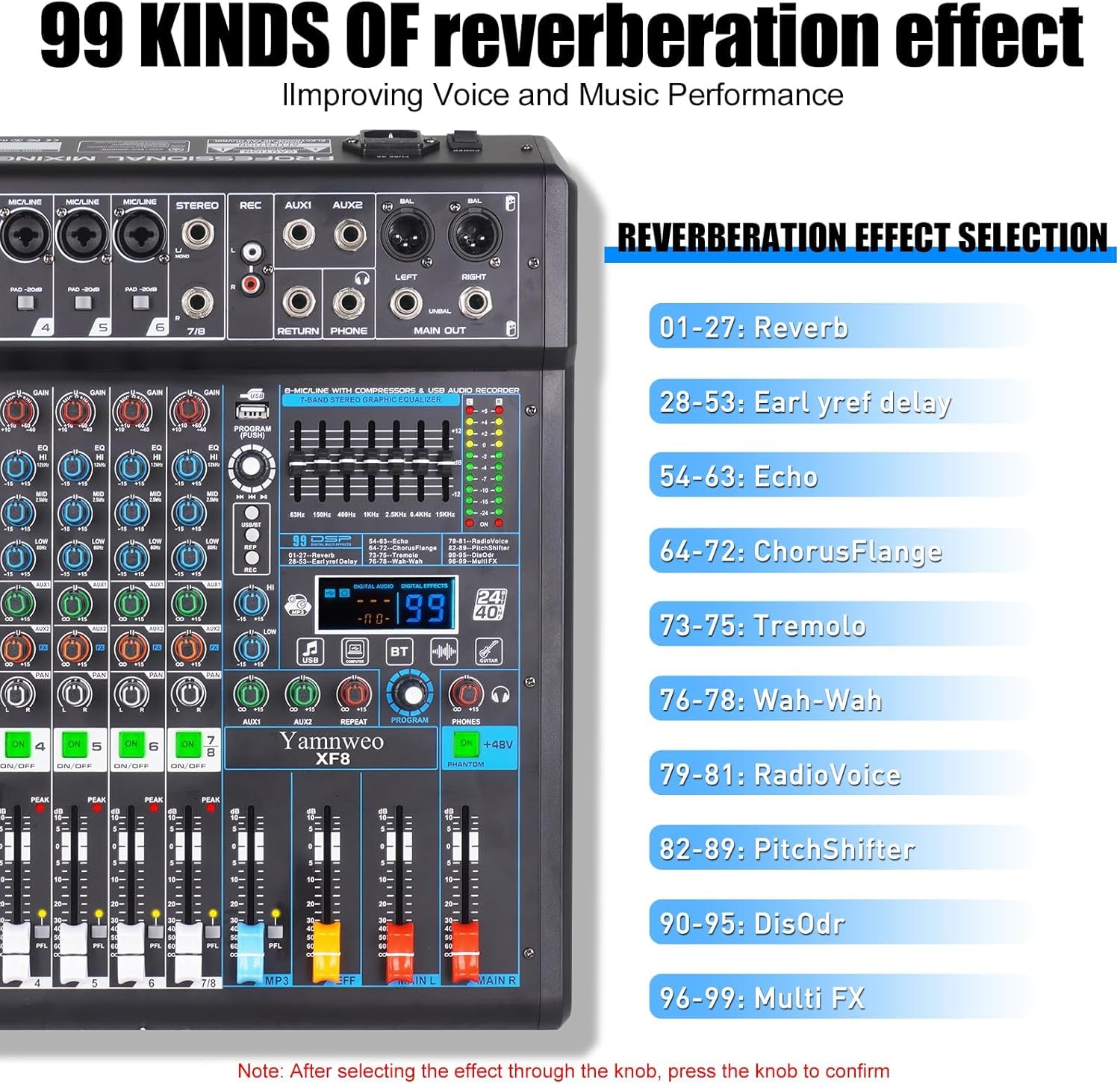 XF8 Professional Audio Mixer User Manual
